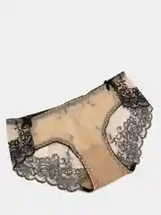 Бежевый меланж трусы слипы кружевные