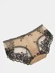 Бежевый меланж трусы слипы кружевные