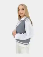 Серый женский жилет оверсйз