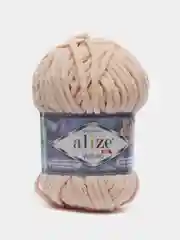 Кремовый пряжа плюшевая Alize Velluto, 100% микрополиэстер, 100г, 68м, плюшевая, велюровая веллюто