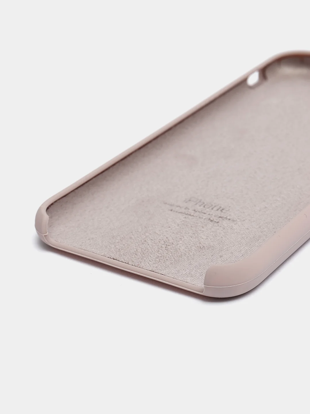 Бежевый меланж чехол Silicone Case для iPhone 7, 8, SE 2020, с открытым низом