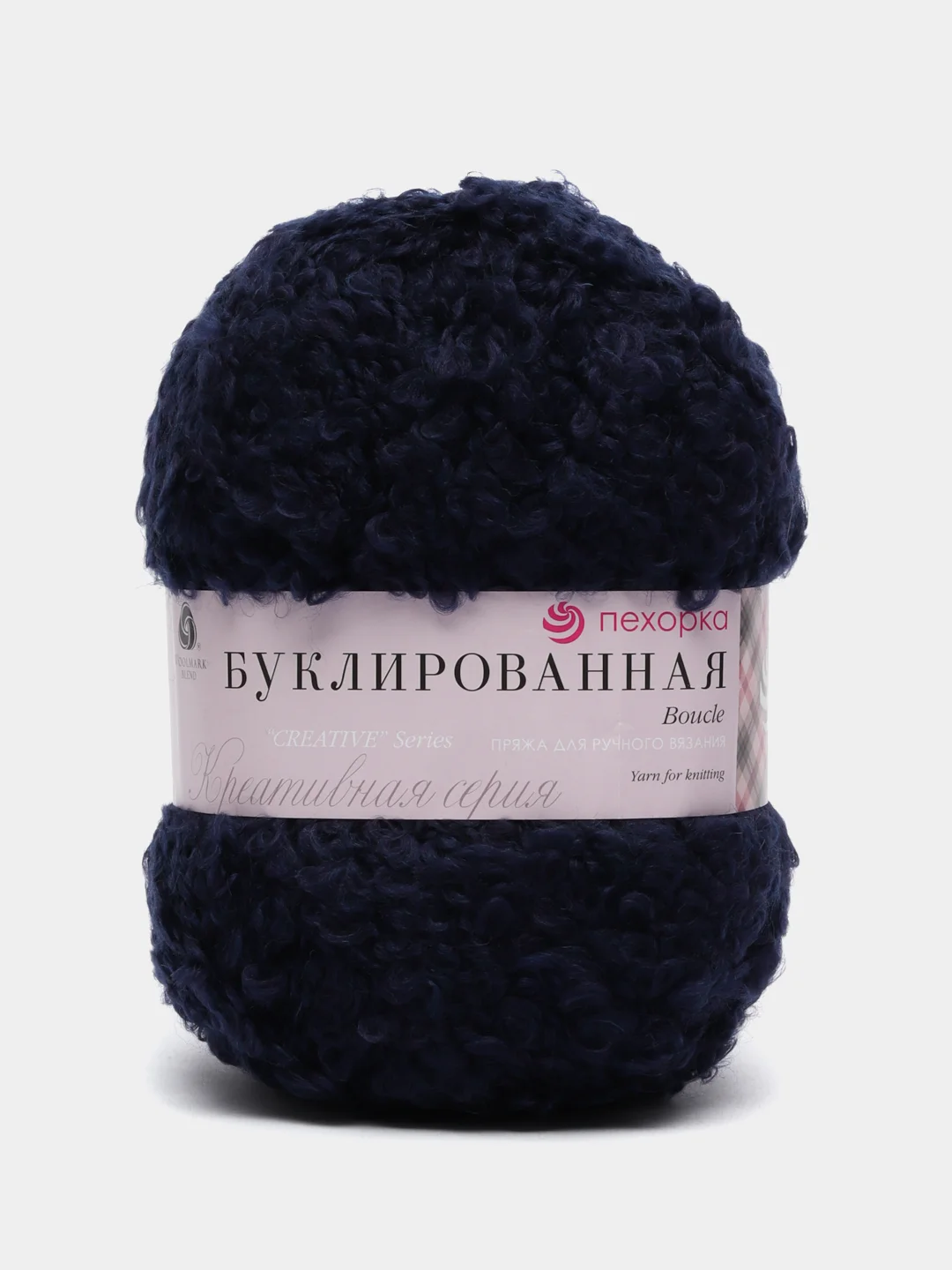 Темно-синий пряжа Пехорка Буклированная 30% мохер, 20% шерсть, 50% акрил, 200г 220м