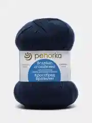 Темно-синий пряжа Пехорка "Кроссбред Бразилии", 50% шерсть мериноса, 50% акрил, 100 г, 500 м