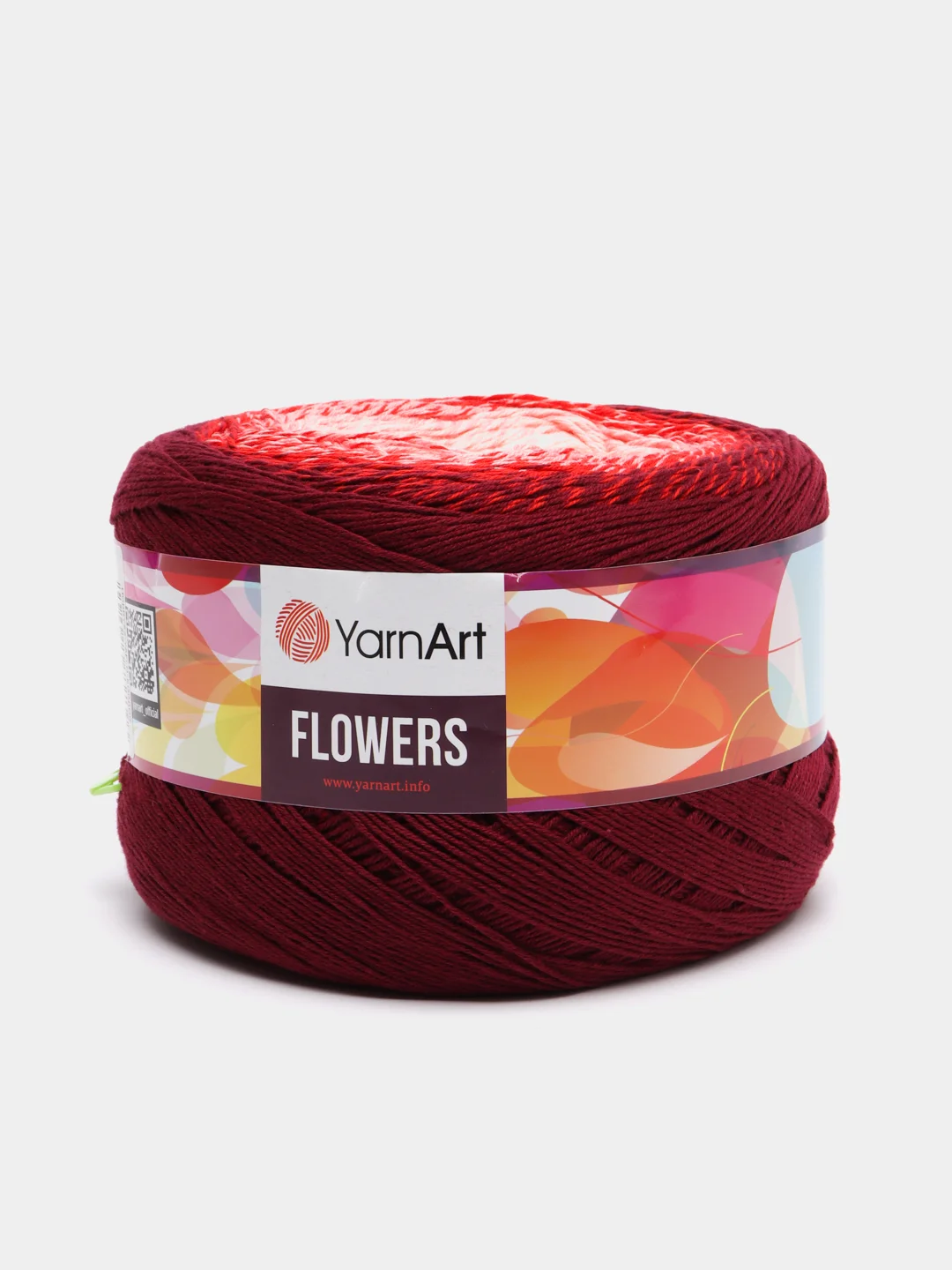 Бордовый пряжа YarnArt Flowers 55% Хлопок 45% Полиакрил 250г 1000м, 1 моток