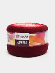 Бордовый пряжа YarnArt Flowers 55% Хлопок 45% Полиакрил 250г 1000м, 1 моток