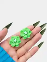 Лайм серьги "Цветы"