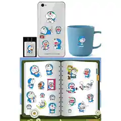 Светло-синий наклейки детские: Стич, Дораэмон (синий кот), Hello Kitty, Покемон