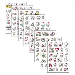 Пудровый наклейки детские: Стич, Дораэмон (синий кот), Hello Kitty, Покемон