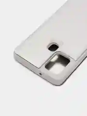 Серебряный чехол-книжка с прозрачным окном Samsung A21S, A32, A41