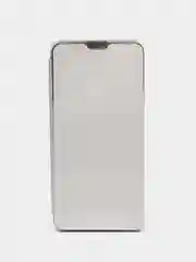 Серебряный чехол-книжка с прозрачным окном Samsung A21S, A32, A41