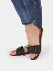 Черный сланцы женские с пряжкой,  4 цвета
