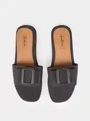 Черный сланцы женские с пряжкой,  4 цвета