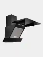 Черный вытяжка для кухни Schaub Lorenz SLD DY6430, наклонная, черное двойное стекло, 60 см