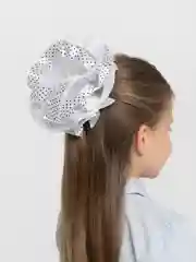 Черный бант белый для девочек, праздничный