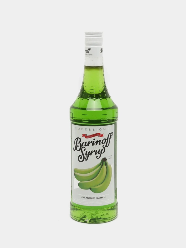 Сироп Barinoff Зеленый Банан, для кофе и коктейлей, 1 л
