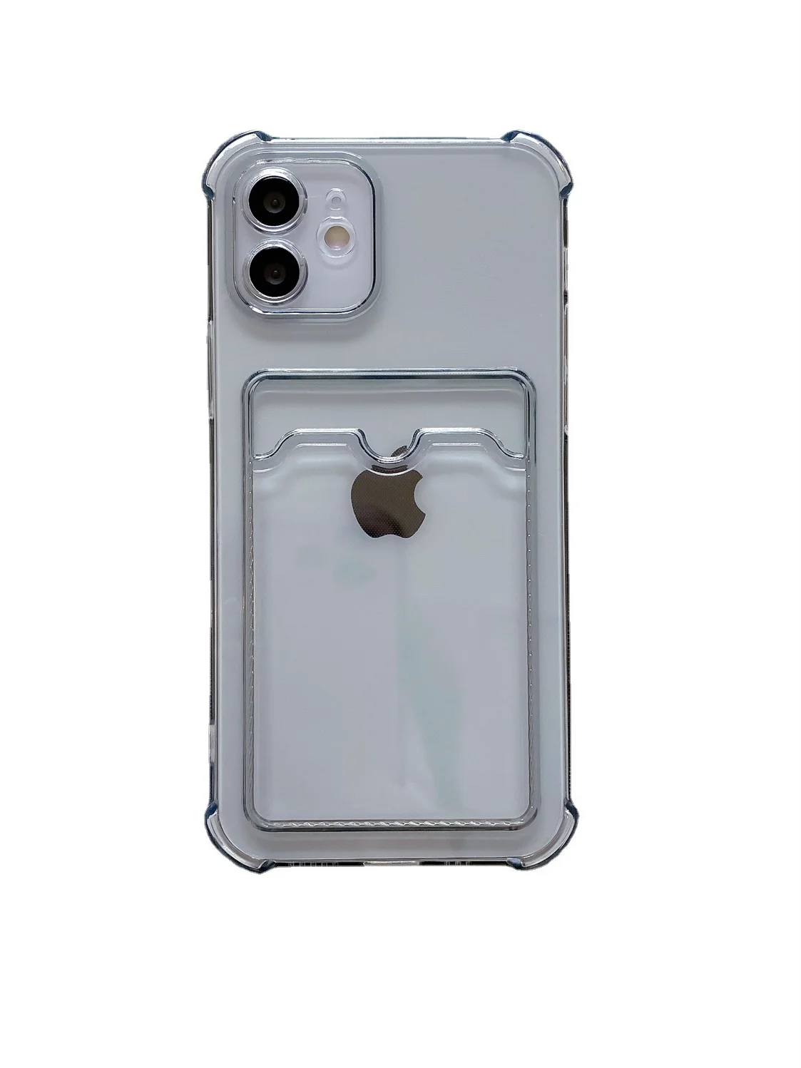 Серый чехол с  карманом для карт для Iphone 11, противоударный, силиконовый
