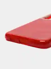 Красный усиленный чехол Samsung S21fe, силиконовый, с блестками