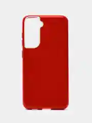 Красный усиленный чехол Samsung S21fe, силиконовый, с блестками