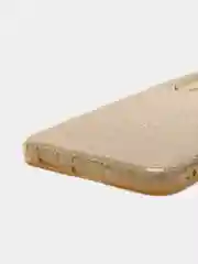 Золотой усиленный чехол Samsung S21fe, силиконовый, с блестками