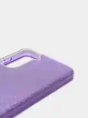 Фиолетовый усиленный чехол Samsung S21fe, силиконовый, с блестками