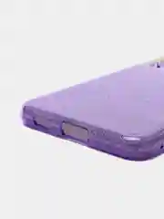 Фиолетовый усиленный чехол Samsung S21fe, силиконовый, с блестками