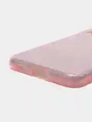 Розовый усиленный чехол Samsung S21fe, силиконовый, с блестками