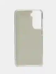 Серебряный усиленный чехол Samsung S21fe, силиконовый, с блестками