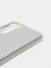Серебряный усиленный чехол Samsung S21fe, силиконовый, с блестками
