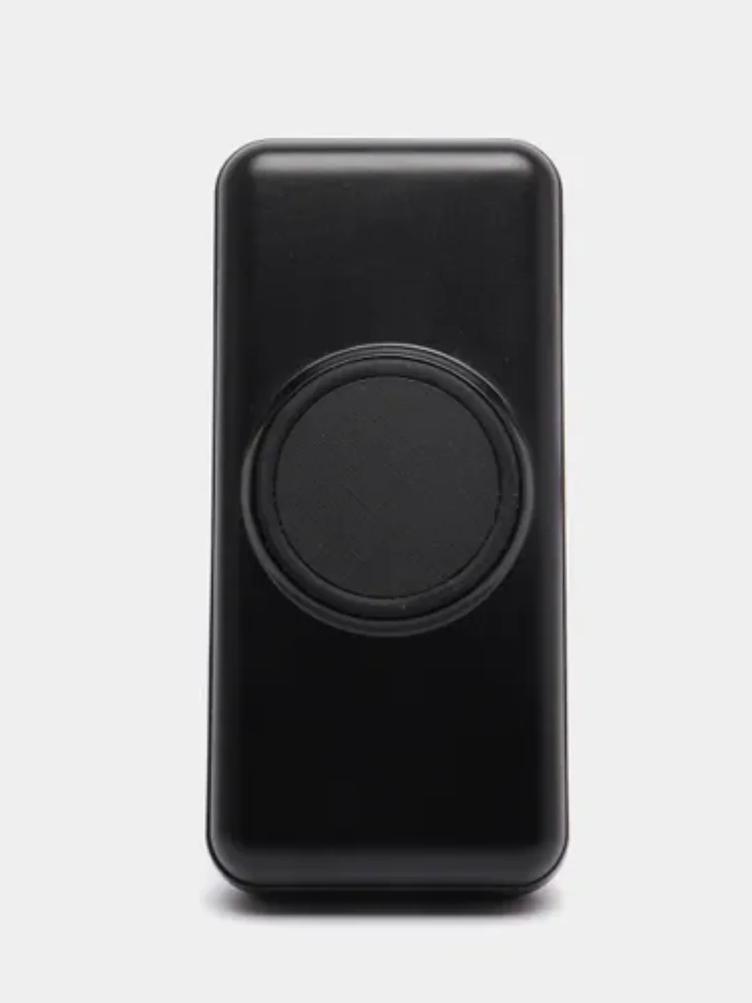 Черный внешний аккумулятор Power Bank с беспроводной зарядкой и встроенными кабелями