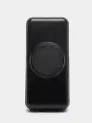 Черный внешний аккумулятор Power Bank с беспроводной зарядкой и встроенными кабелями