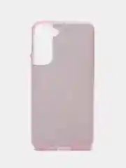 Розовый усиленный чехол Samsung S22plus, силиконовый, с блестками