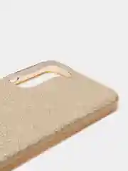 Золотой усиленный чехол Samsung S22plus, силиконовый, с блестками