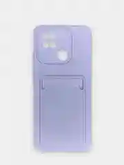 Сиреневый чехол для Xiaomi Redmi 10C / Poco C40, Сяоми Редми 10С силиконовый, с карманом для карты