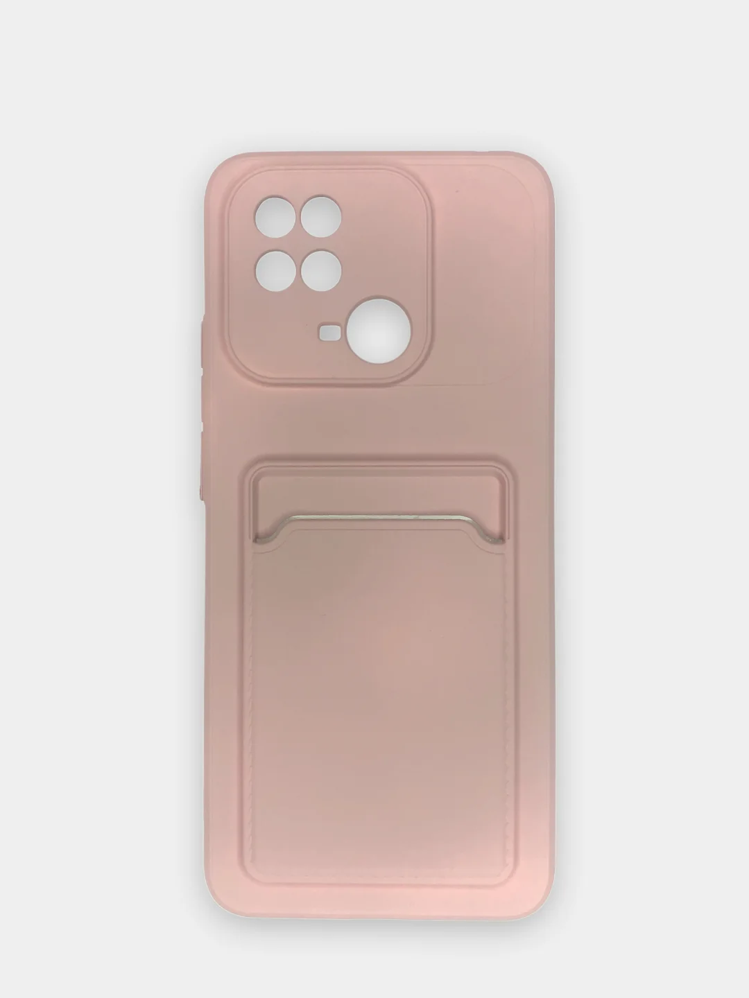 Бежевый чехол для Xiaomi Redmi 10C / Poco C40, Сяоми Редми 10С силиконовый, с карманом для карты