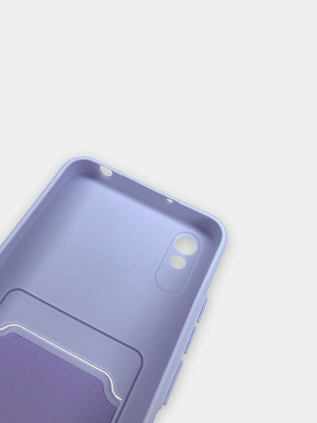 Сиреневый чехол для Xiaomi Redmi 9A, Сяоми Редми 9А, силиконовый, с карманом для карты