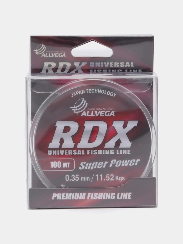 Леска Allvega RDX universal диаметр 0.35 мм, тест 11.52 кг, 100 м, прозрачная
