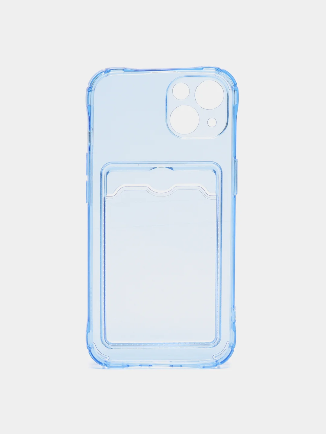 Голубой чехол для iPhone с карманом для карт