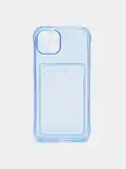 Голубой чехол для iPhone с карманом для карт