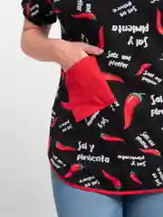 Туника женская чёрная с принтом Zarka