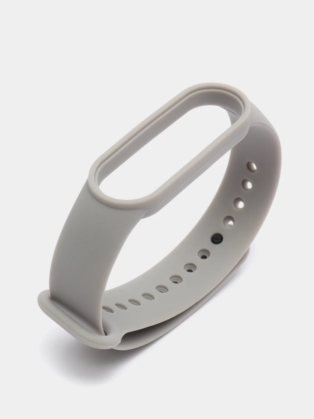 Серый металлик ремешок для Xiaomi Mi Band 5 и Mi Band 6, силиконовый