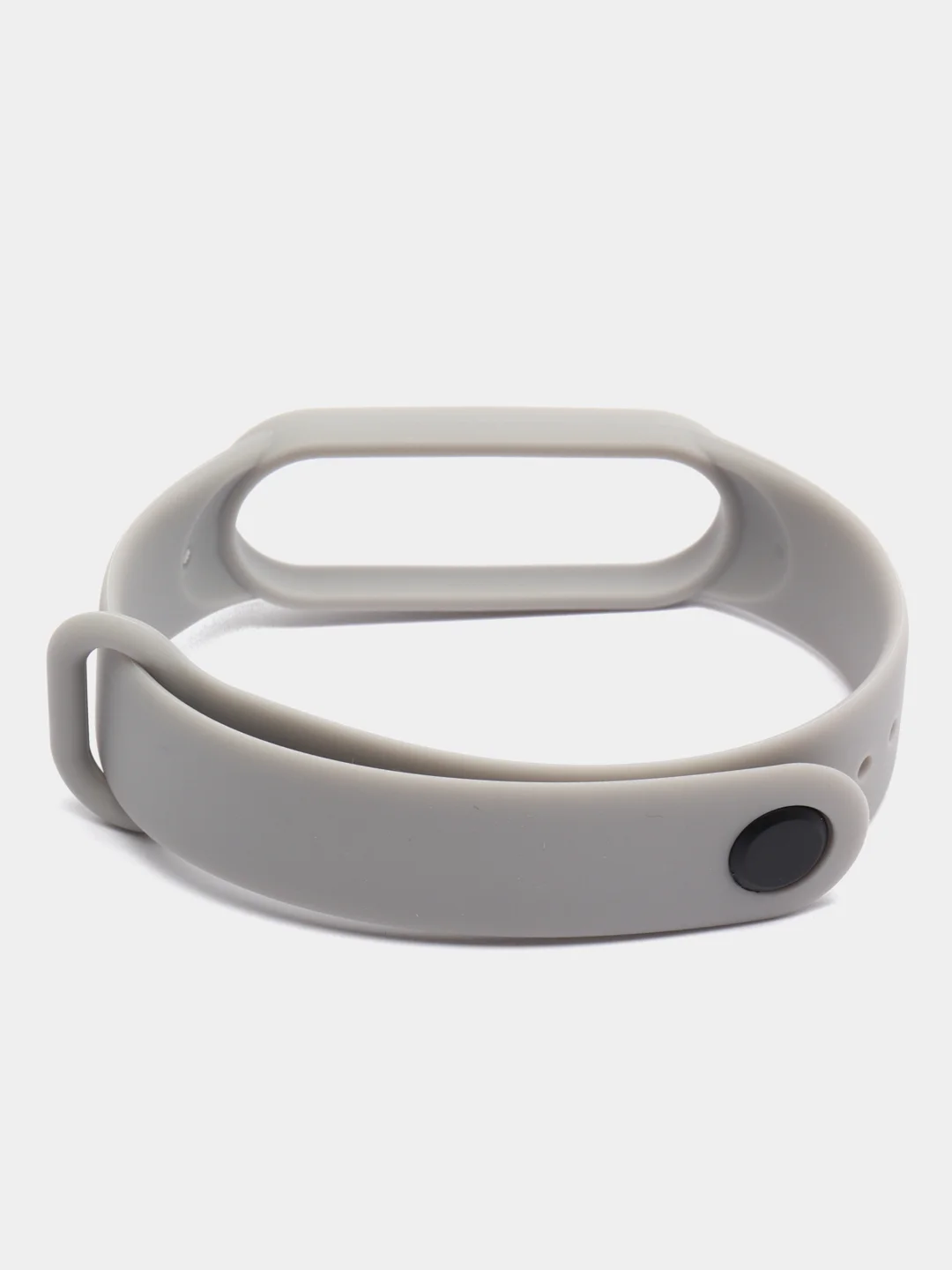 Серый металлик ремешок для Xiaomi Mi Band 5 и Mi Band 6, силиконовый