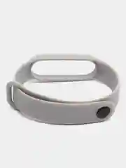 Серый металлик ремешок для Xiaomi Mi Band 5 и Mi Band 6, силиконовый
