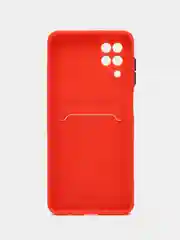 Алый чехол Samsung Galaxy A12 / M12, силиконовый, с карманом для карты