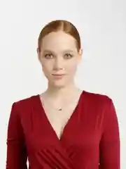 Бежевый меланж цепочка на шею "сердце"