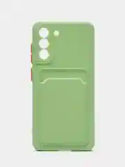 Лайм чехол Samsung Galaxy S21 FE, Самсунг Галакси С21 ФЕ силиконовый, с карманом для карты