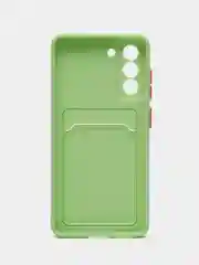 Лайм чехол Samsung Galaxy S21 FE, Самсунг Галакси С21 ФЕ силиконовый, с карманом для карты