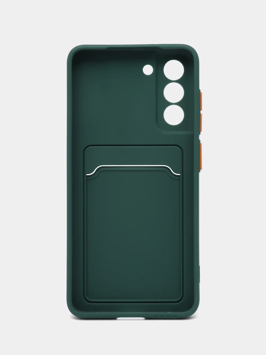 Тёмно-бирюзовый чехол Samsung Galaxy S21 FE, Самсунг Галакси С21 ФЕ силиконовый, с карманом для карты