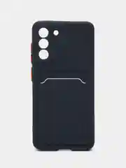 Индиго чехол Samsung Galaxy S21 FE, Самсунг Галакси С21 ФЕ силиконовый, с карманом для карты