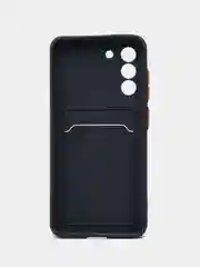 Индиго чехол Samsung Galaxy S21 FE, Самсунг Галакси С21 ФЕ силиконовый, с карманом для карты