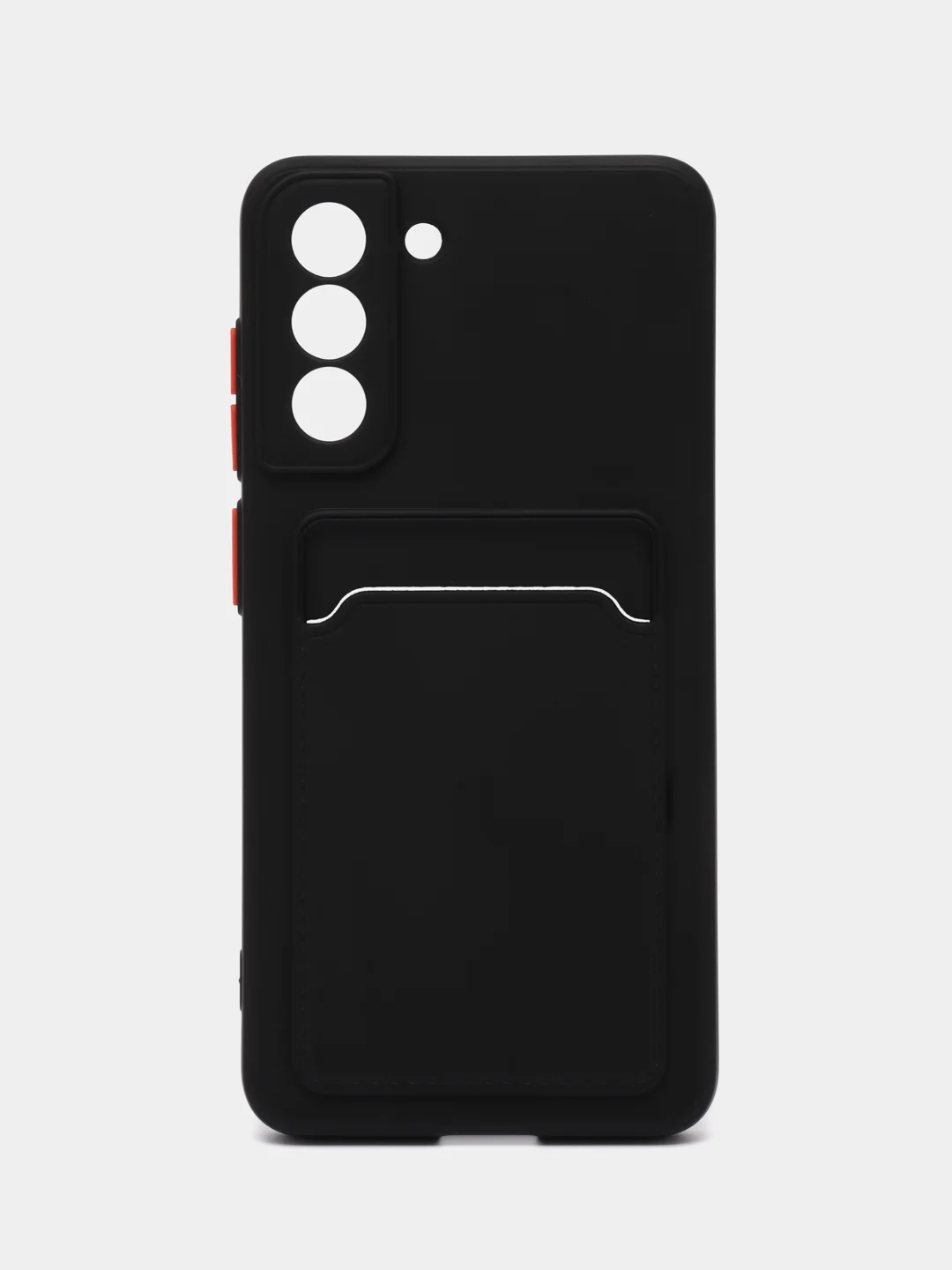 Угольный чехол Samsung Galaxy S21 FE, Самсунг Галакси С21 ФЕ силиконовый, с карманом для карты